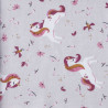 Bedruckter Jersey INGELA Helles Greige / Himbeere